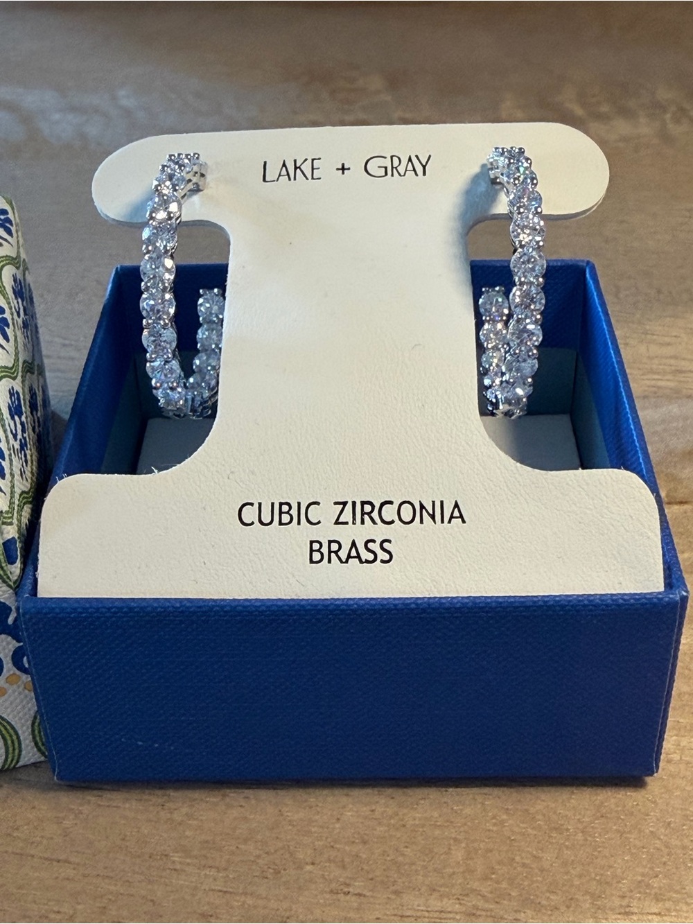 Silver Cubic Zirconia Hoop Earrings - Clear Sparkle